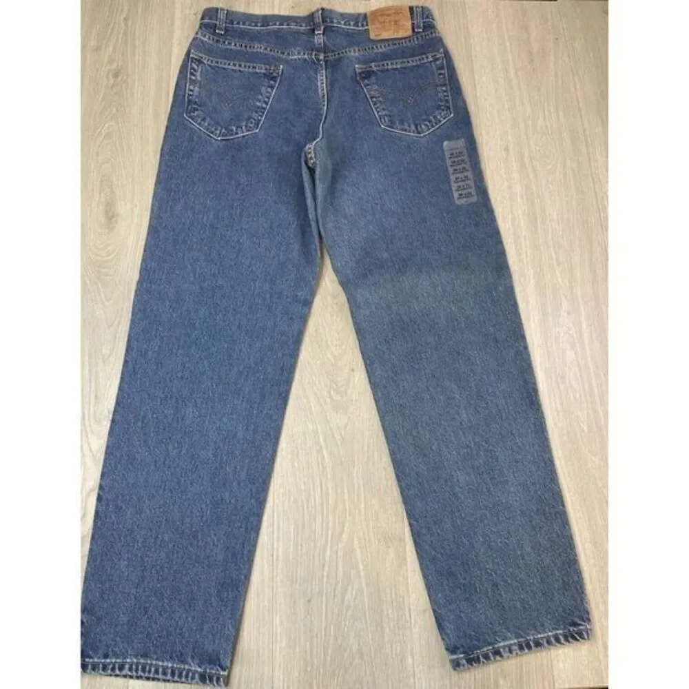 Vintage Levis Jeans Men 36x32 550 Blue Dark Y2K Black Bat Wing 100% Cotton Denim
